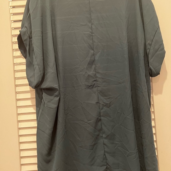 Teal/Green Cap Sleeve Blouse 3X - Picture 4 of 4